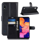 EIDERWOOD Samsung Galaxy A10 PU Litchi Faux Leather Wallet Case - Black