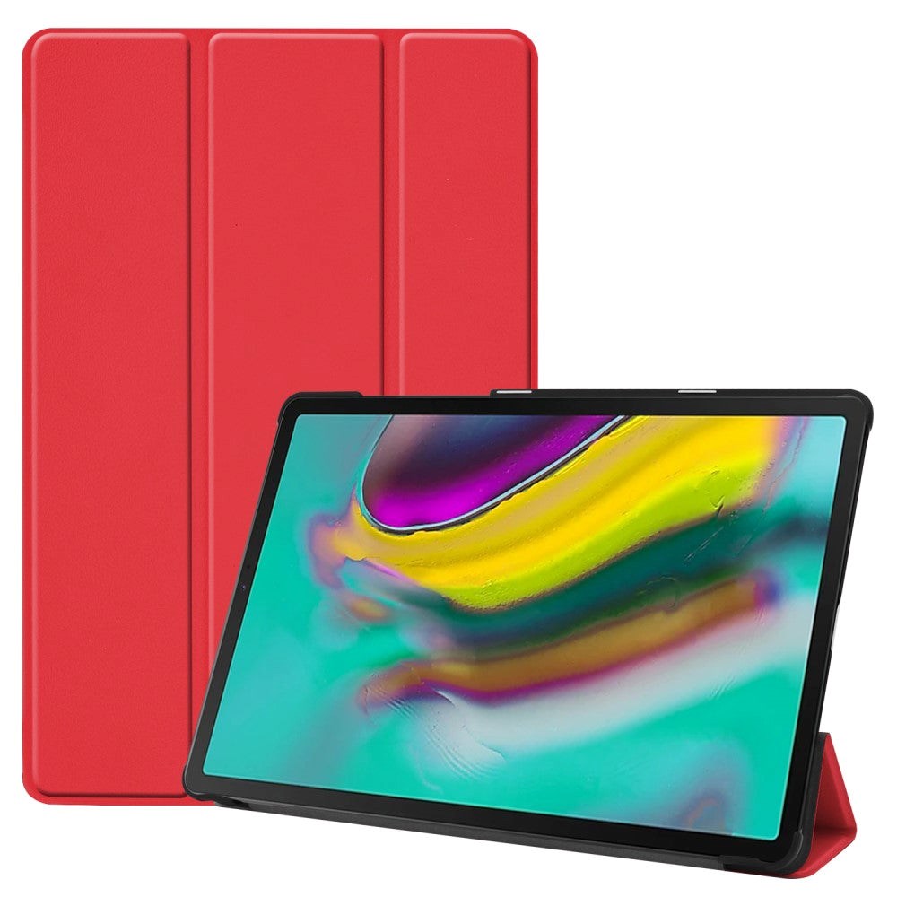 Samsung Galaxy Tab S5e Foldable Leather Case with Stand Function - Red