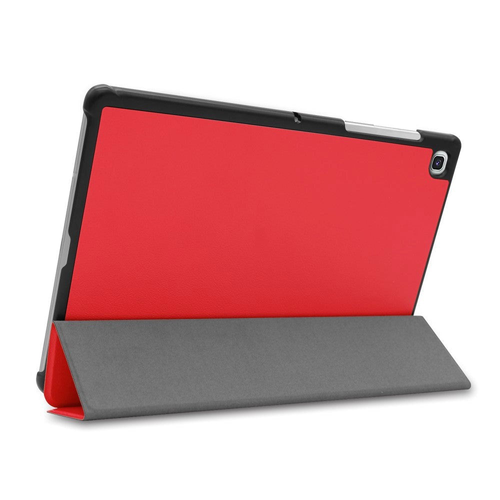 Samsung Galaxy Tab S5e Foldable Leather Case with Stand Function - Red