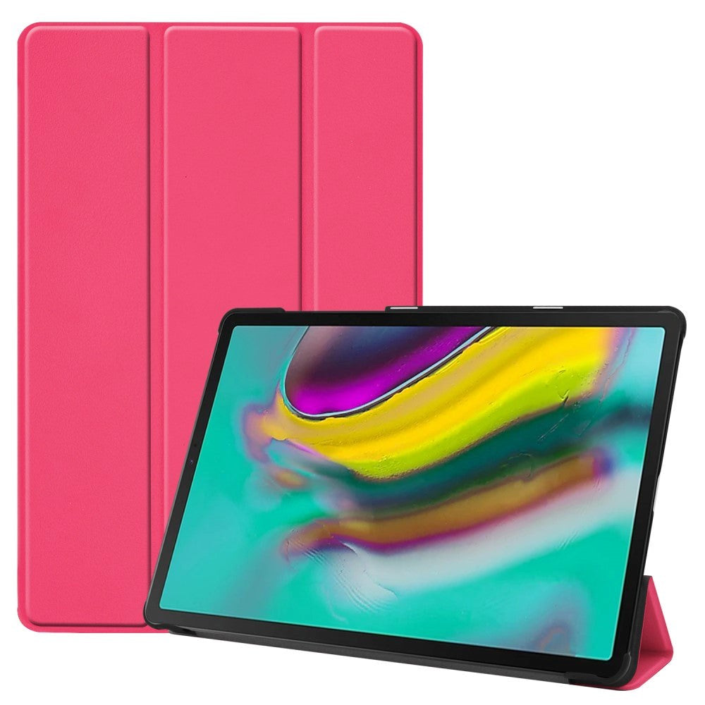 Samsung Galaxy Tab S5e Foldable Leather Case with Stand Function - Pink