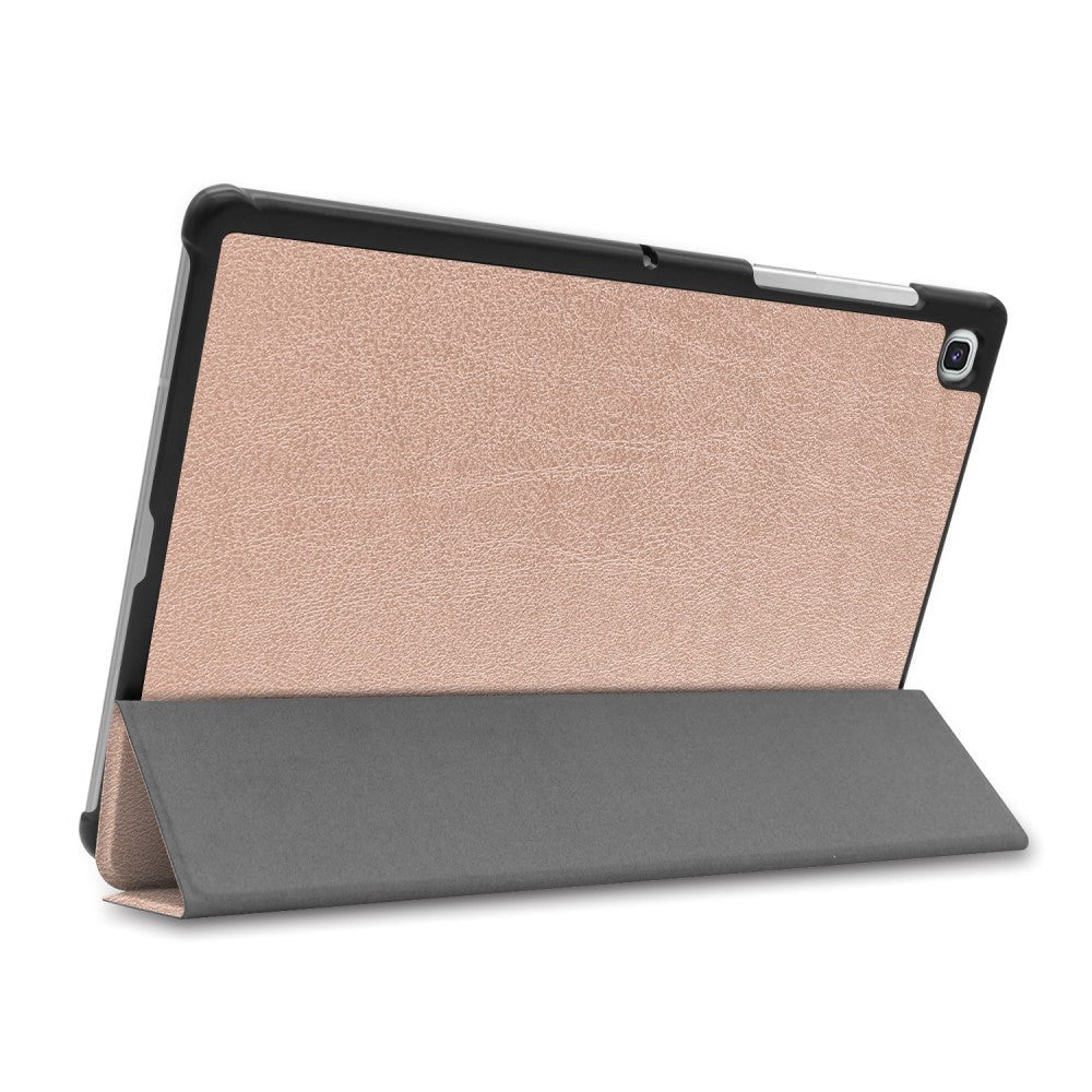 Samsung Galaxy Tab S5e Foldable Leather Case with Stand Function - Rose Gold