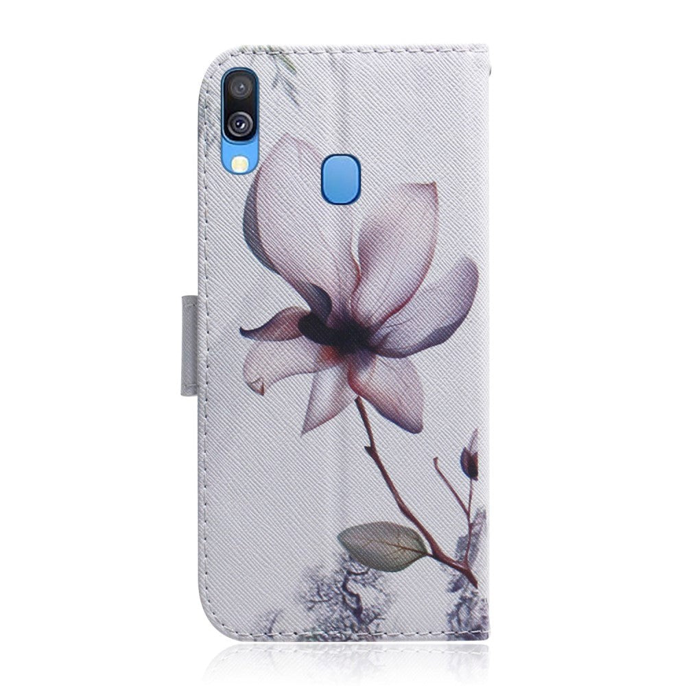 Samsung Galaxy A40 Leather Wallet Case Flowers