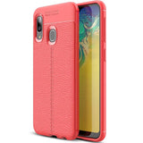 Samsung Galaxy A20e Flexible Plastic Case Litchi Texture Red