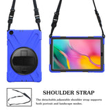 Samsung Galaxy Tab A 10.1 (2019) Tough Case w. Hand Holder & Shoulder Strap - Blue