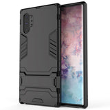 Samsung Galaxy Note 10+ (Plus) Hybrid Tough Cover with Kickstand - Black