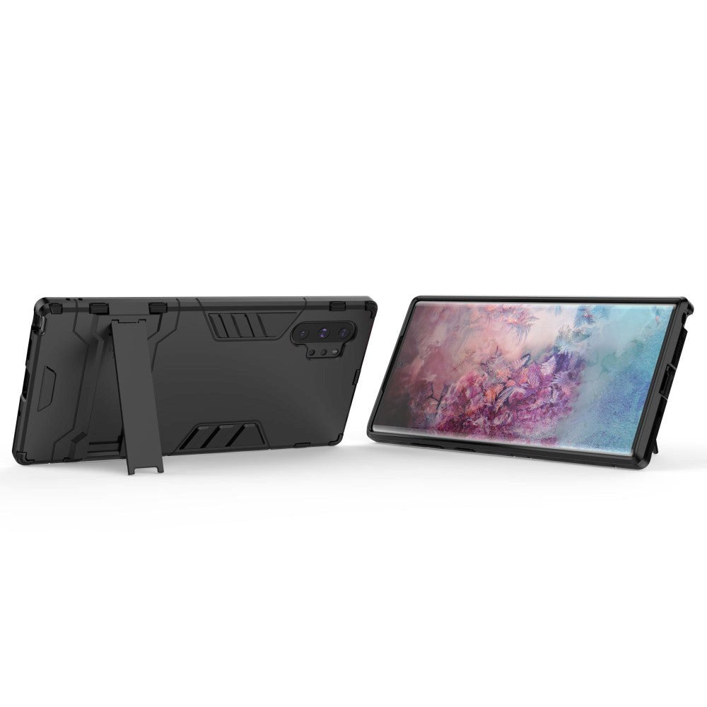 Samsung Galaxy Note 10+ (Plus) Hybrid Tough Cover with Kickstand - Black