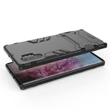 Samsung Galaxy Note 10+ (Plus) Hybrid Tough Cover with Kickstand - Black