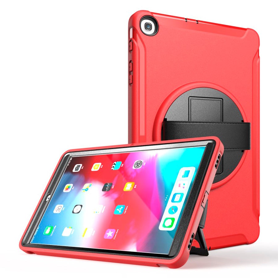 Samsung Galaxy Tab A 10.1 (2019) Tough Case w. Hand Holder - Red / Black