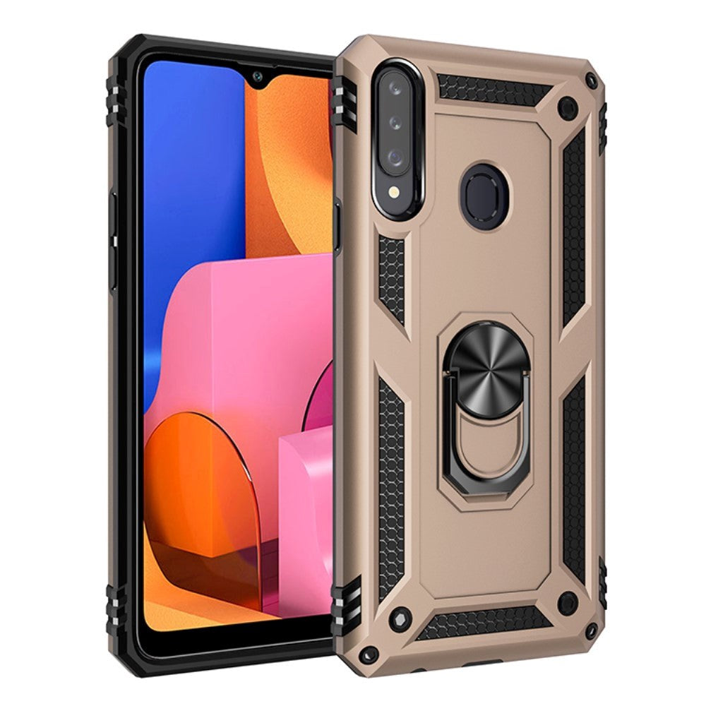 Samsung Galaxy A20s Tough Case w. Magnetic Kickstand - Gold