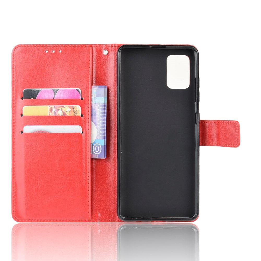 Samsung Galaxy A51 Leather Wallet Case & Strap - Red