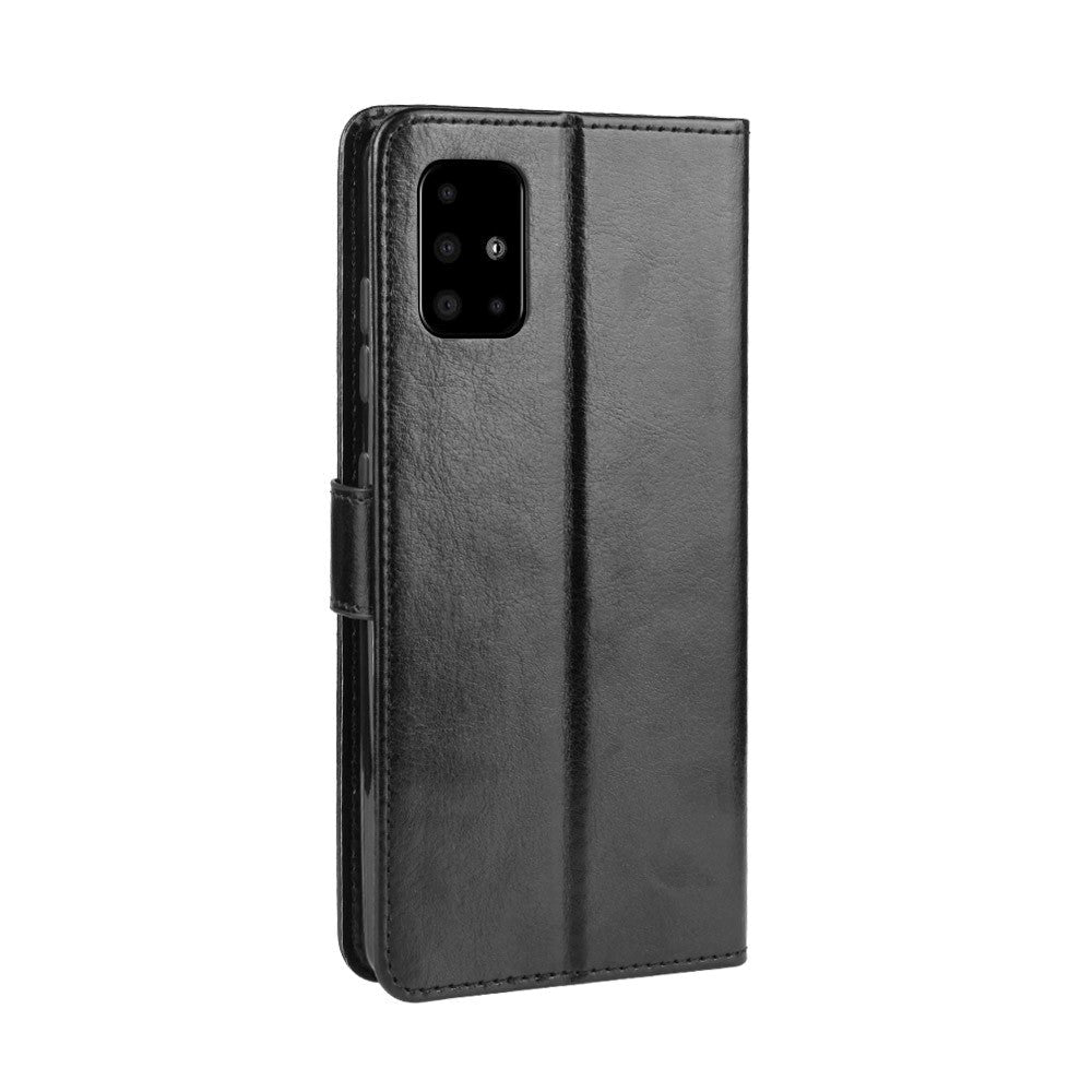 Samsung Galaxy A51 Leather Wallet Case & Strap - Black