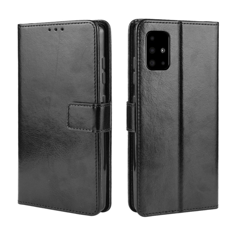 Samsung Galaxy A51 Leather Wallet Case & Strap - Black