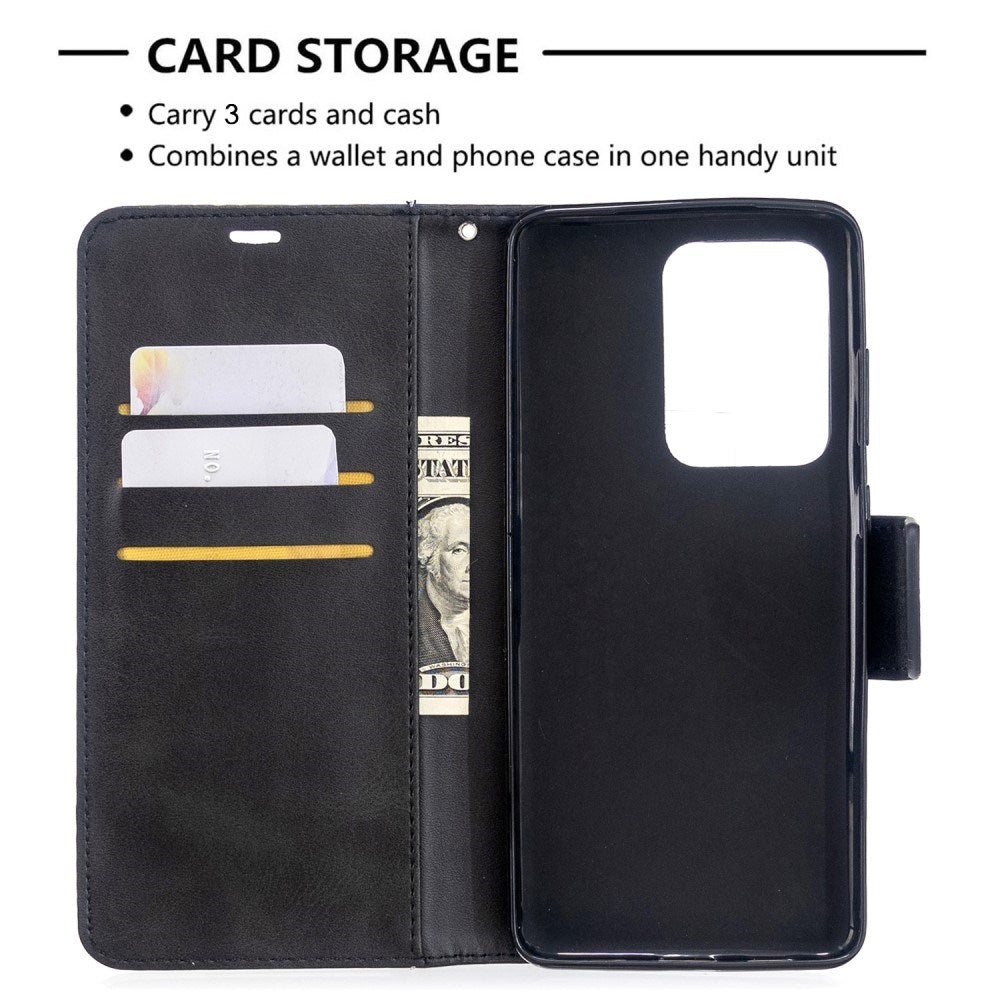 EIDERWOOD Samsung Galaxy S20 Ultra Faux Leather Flip Case with Stand & Wallet - Black