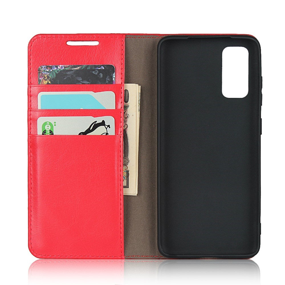 EIDERWOOD Samsung Galaxy S20 Faux Leather Flip Case with Cardholder & Stand Function - Red