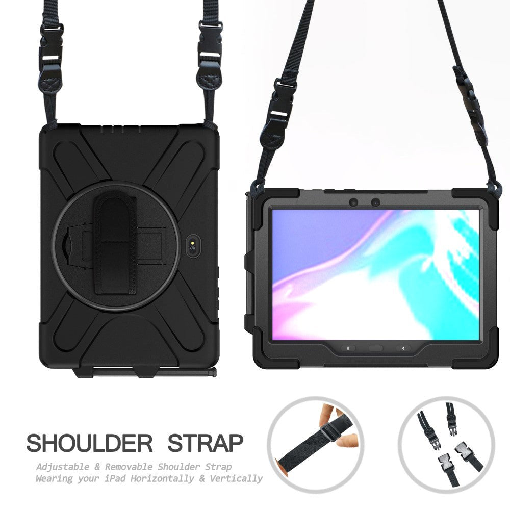 Samsung Galaxy Tab Active Pro Tough Case w. 360⁰ Foot & Shoulder Strap - Black