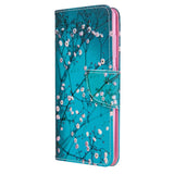 Samsung Galaxy A41 Leather Wallet Case - Wood with flowers