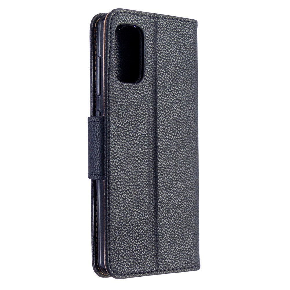 EIDERWOOD Samsung Galaxy A41 Faux Leather Flip Case with Cardholder & Stand Function - Black