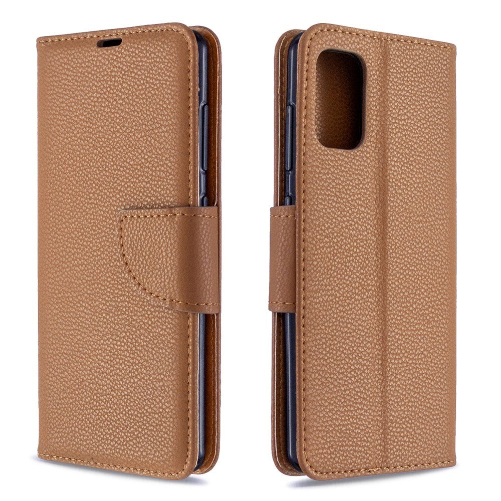 EIDERWOOD Samsung Galaxy A41 Faux Leather Flip Case with Cardholder & Stand Function - Brown