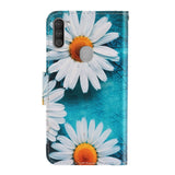 Samsung Galaxy M11 Leather Wallet Case - White Flowers