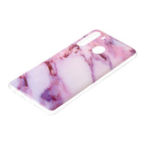 Samsung Galaxy A21 Flexible Plastic Case w. Marble Print - Purple Marble