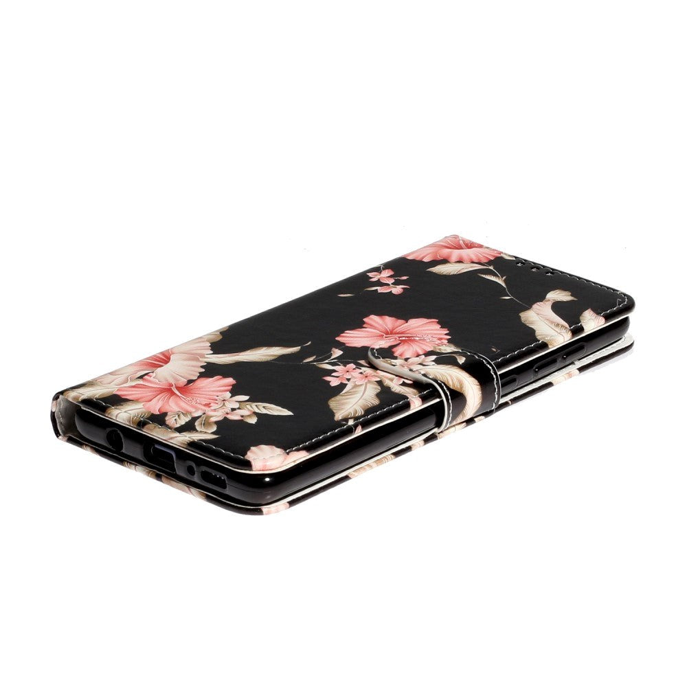 Samsung Galaxy A51 Pink Flowers Wallet Case - Black / Pink