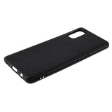 Samsung Galaxy A41 Carbon Fiber Flexible Plastic Case - Black