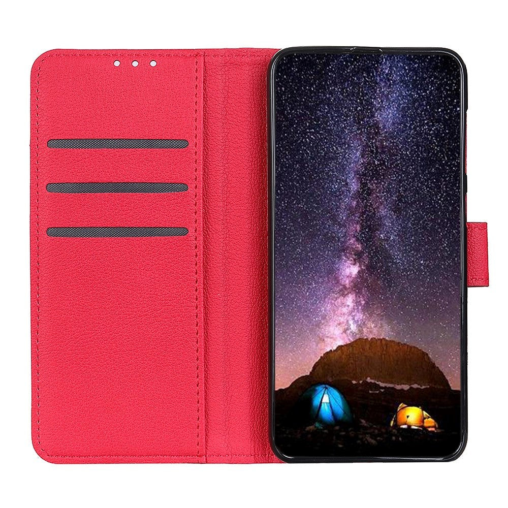 Samsung Galaxy Note 20 Litchi Leather Wallet Case - Red