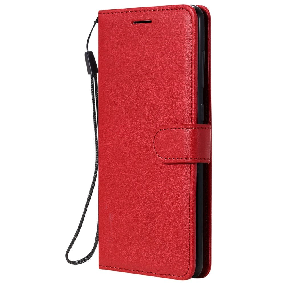 Samsung Galaxy A21s Leather Flip Case with Wallet and Strap - Red