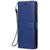 Samsung Galaxy A21s Leather Flip Case with Wallet and Strap - Blue