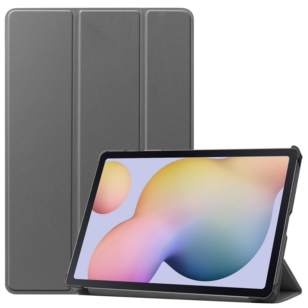 Samsung Galaxy Tab S8 / S7 Tri-Fold Leather Flip Cover - Grey