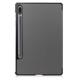 Samsung Galaxy Tab S8 / S7 Tri-Fold Leather Flip Cover - Grey