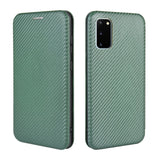 Samsung Galaxy S20 FE / FE (5G) Carbon Texture Wallet Case & Kickstand - Green