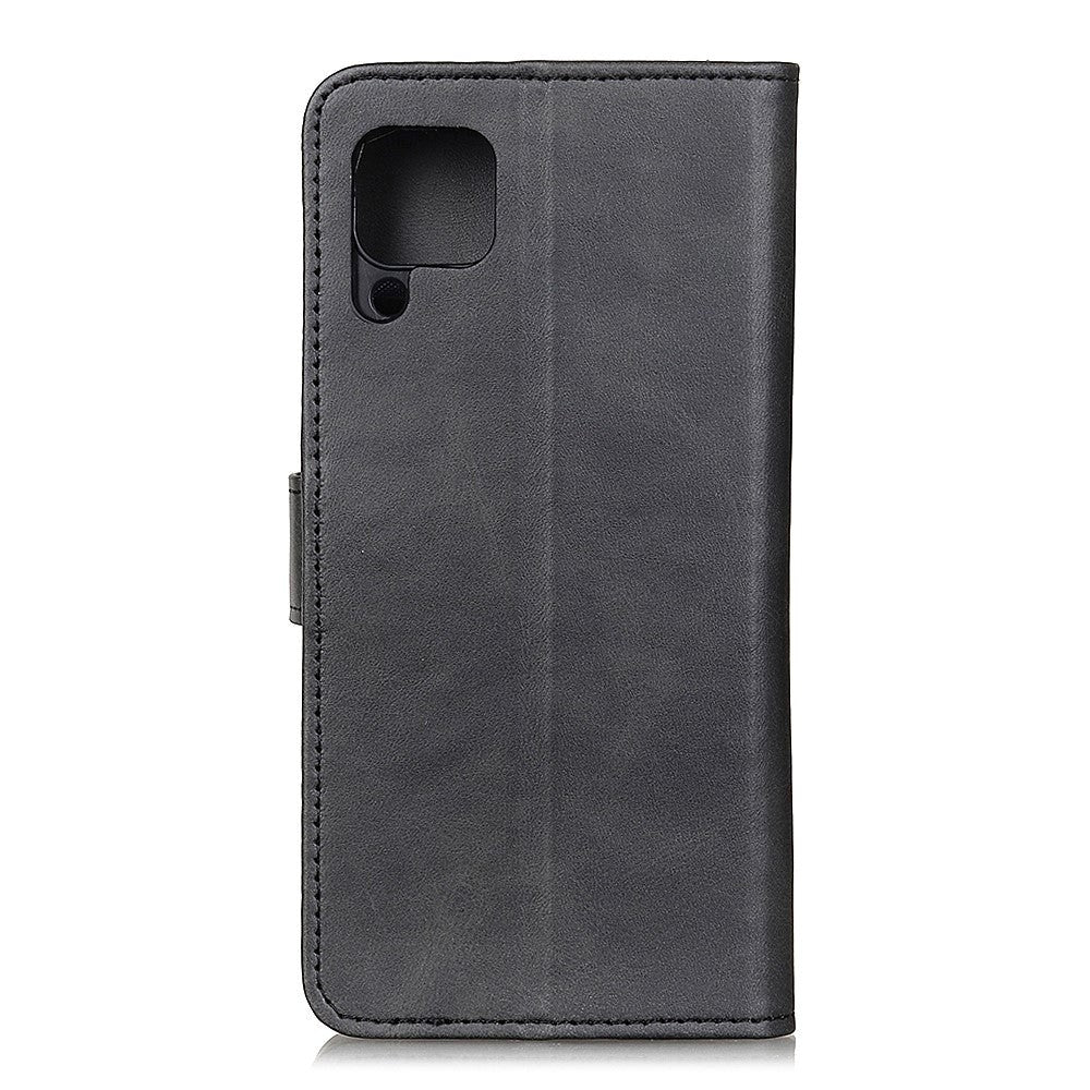 Samsung Galaxy A12 Sleek Leather Wallet Case - Black