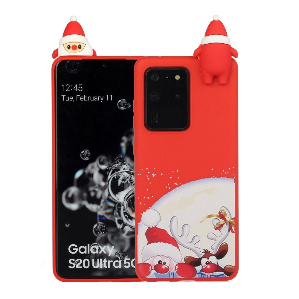 Samsung Galaxy S20 Ultra Flexible TPU Plastic Christmas Case - Santa & Rudolf