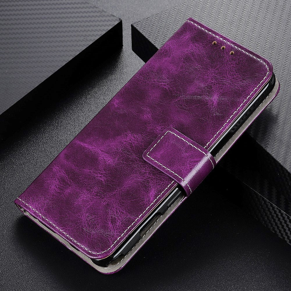 Samsung Galaxy S21 Neutral Leather Wallet Case - Purple