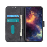 Samsung Galaxy S21 Ultra KHAZNEH Retro Leather Wallet Case - Black