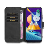 Samsung Galaxy M11 DG.MING Retro Leather Wallet Case - Black