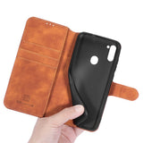 Samsung Galaxy M11 DG.MING Retro Leather Wallet Case - Brown