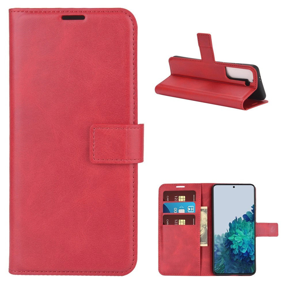 Samsung Galaxy S21 Leather Wallet Case - Red