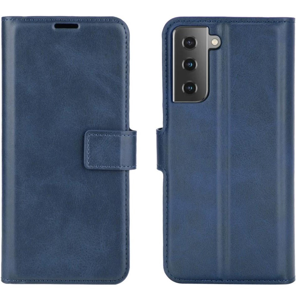 Samsung Galaxy S21 Leather Wallet Case - Blue