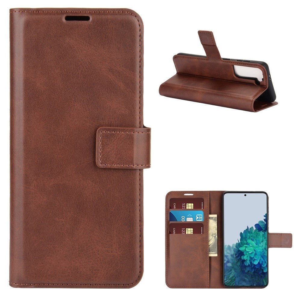 Samsung Galaxy S21 Leather Wallet Case - Brown