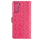 Samsung Galaxy S21+ (Plus) Leather Wallet Case - Blonde Print - Pink / Gold