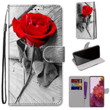 Samsung Galaxy S21 Leather Wallet Case - Red Rose