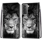 Samsung Galaxy S21 Leather Wallet Case - Lion