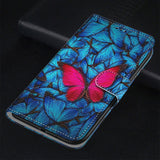 Samsung Galaxy S21 Leather Wallet Case - Pink Butterfly