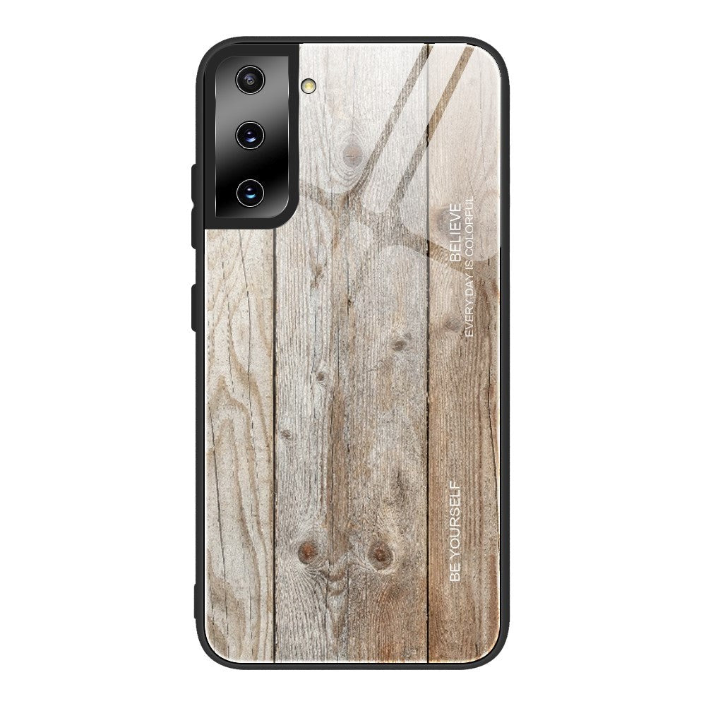 Samsung Galaxy S21 Ultra Case w. Glass back - Light Wood