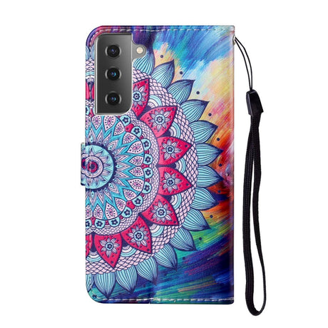 Samsung Galaxy S21+ (Plus) Leather Wallet Case - Mandala Flower