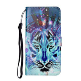 Samsung Galaxy S21+ (Plus) Leather Wallet Case - Blue Tiger