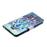 Samsung Galaxy S21+ (Plus) Leather Wallet Case - Blue Tiger