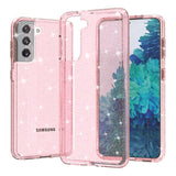 Samsung Galaxy S21 Hybrid Glitter Case Transparent - Pink